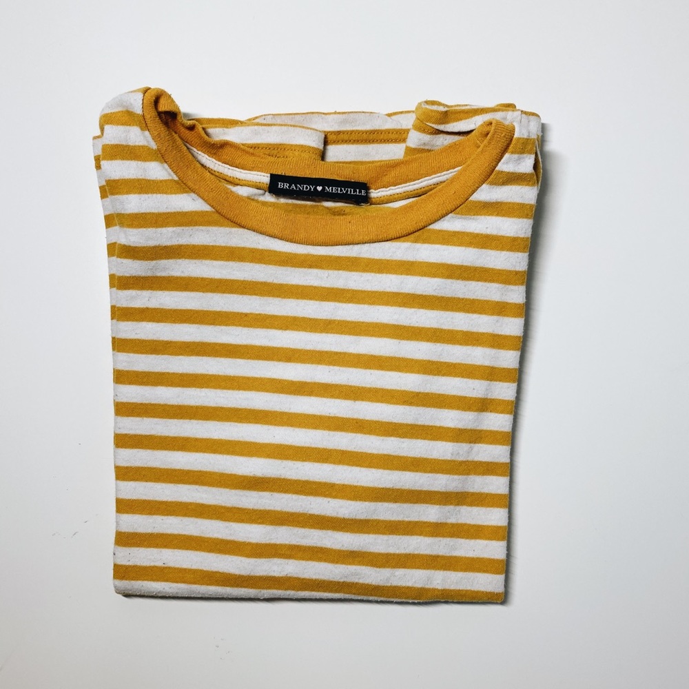 Brandy Melville yellow stripped top